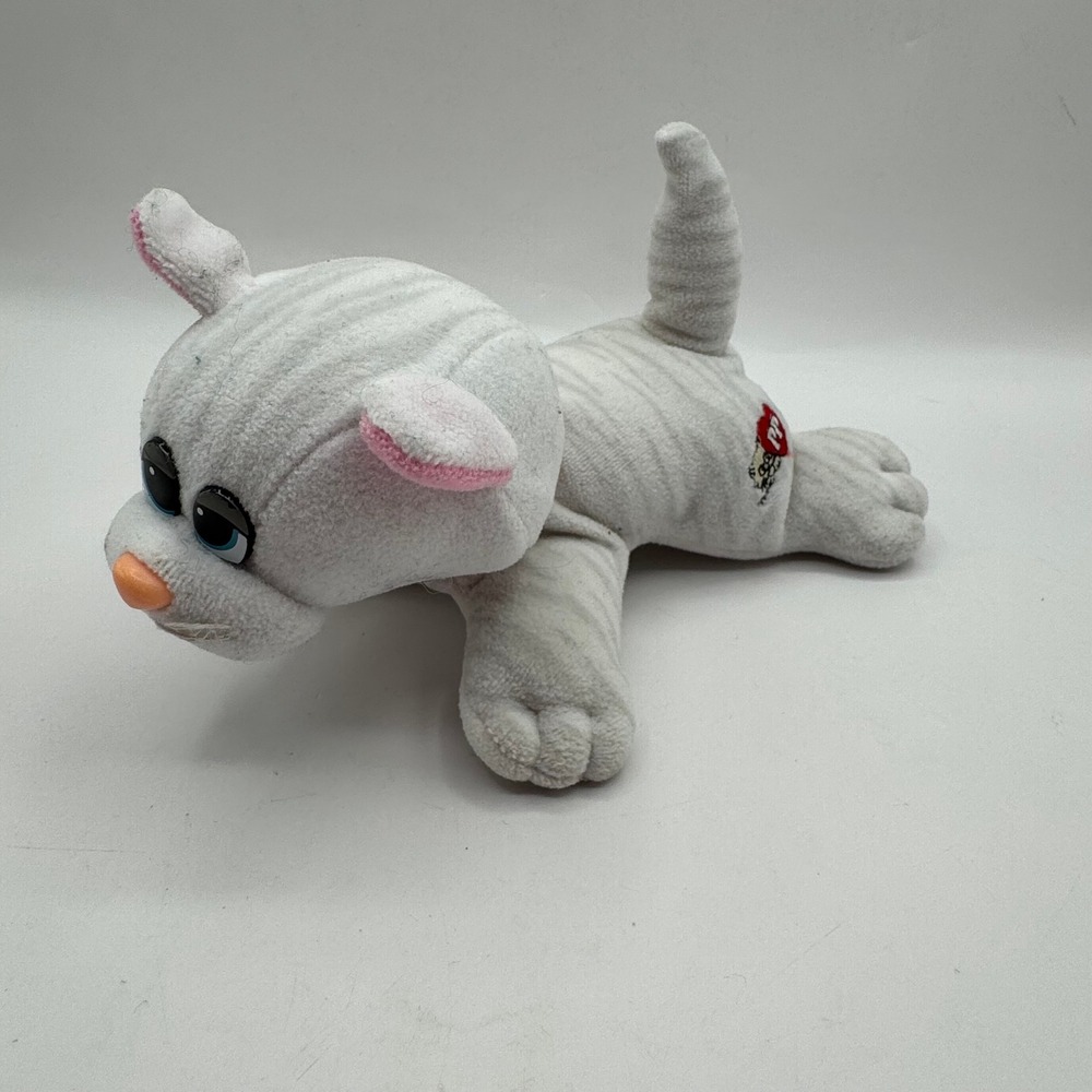 Pound Puppies Purries Plush Kitten 8 Inch Grey Striped Vintage Red Collar Toy